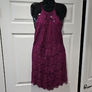Free People Plum Lace Mini Dress